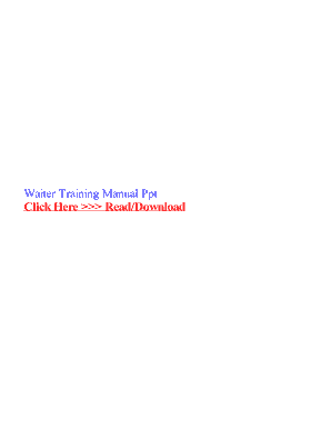 waiter training manual ppt fill online printable fillable blank