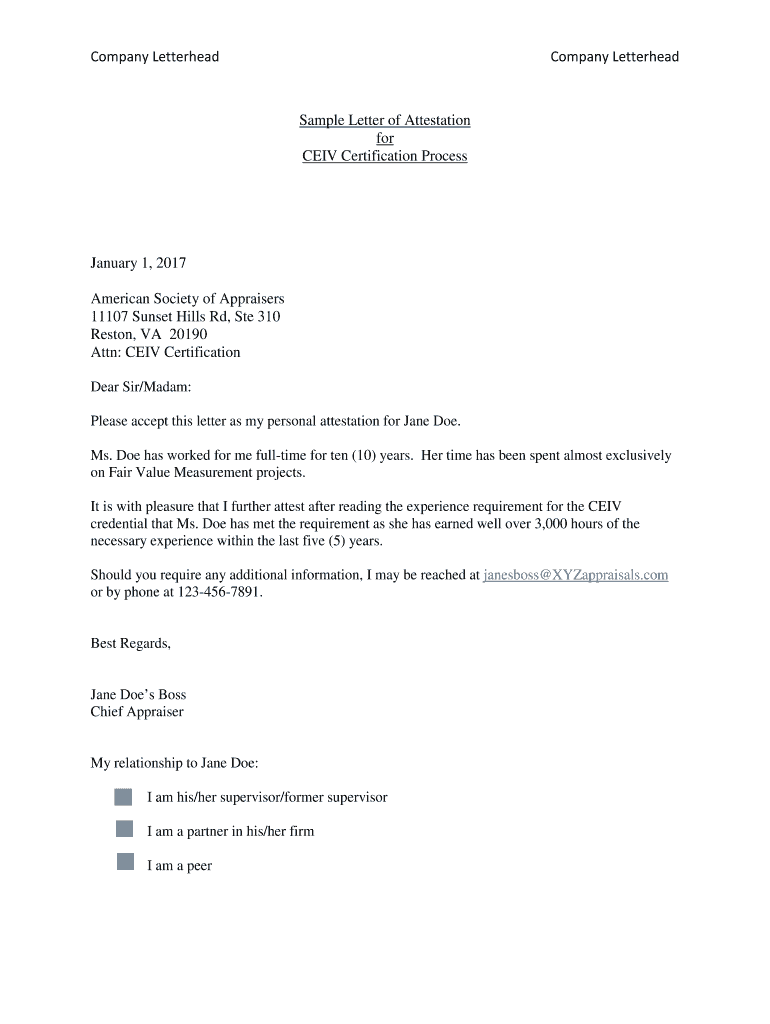 Fillable Online Sample Letter of Attestation Fax Email Print - pdfFiller