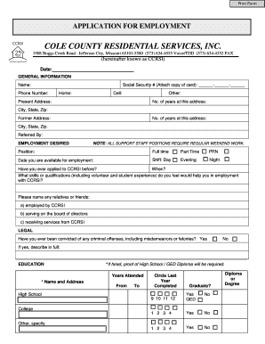 Application for Employment