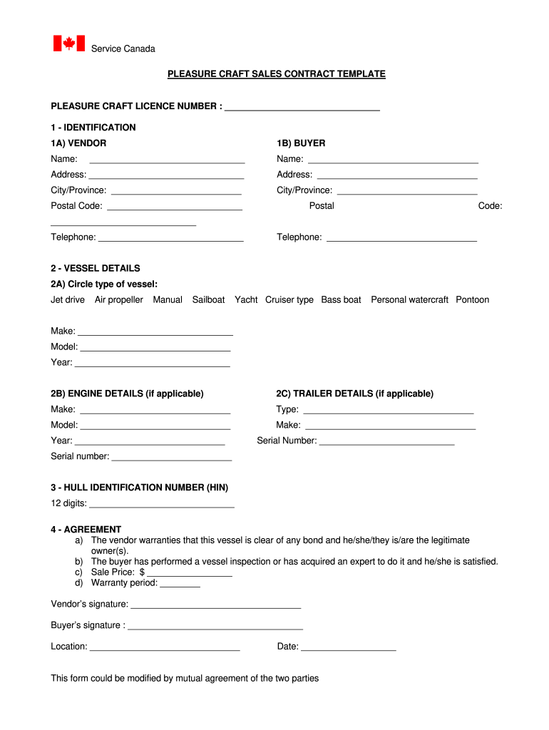 Free Boat Bill Of Sale Template Ontario Nisma Info