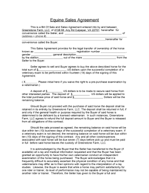 Equine Sales Agreement