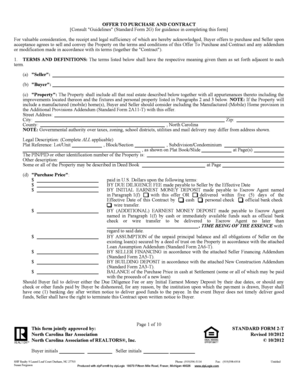 North Carolina Offer to Purchase and Contract