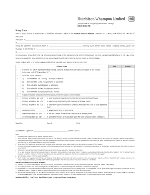 Hutchison Whampoa Proxy Form