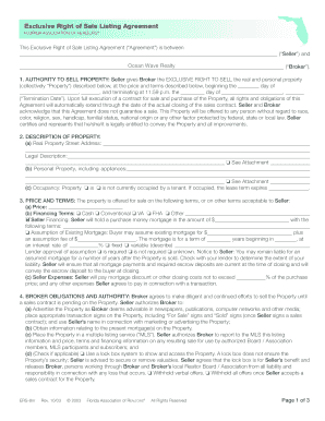 Exclusive Right of Sale Listing Agreement