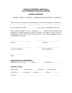 Listing Contract for Property Sale