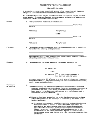 Residential Tenancy Agreement