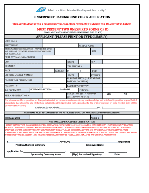 Fingerprint Background Check Application