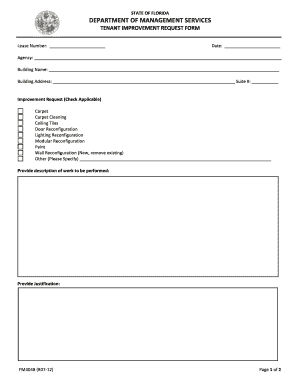 Florida Tenant Improvement Request Form