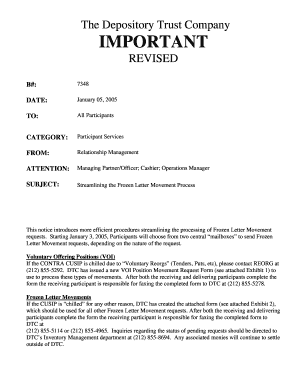 DTC Frozen Letter Movement Request Form