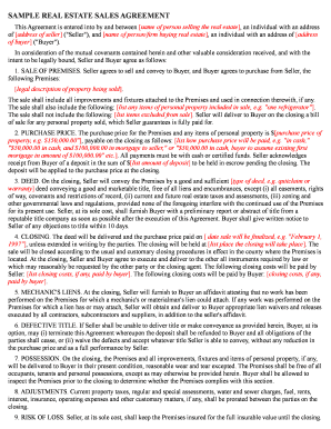 Real Estate Sales Agreement