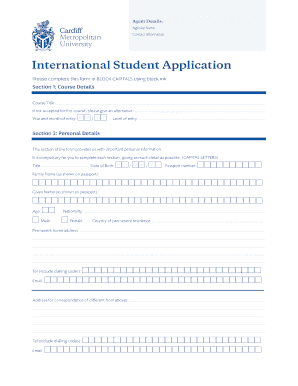 International Student Application Form