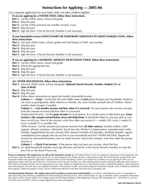 Multi-Child Free and Reduced-Price School Meals Application