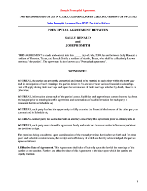 Texas Prenuptial Agreement