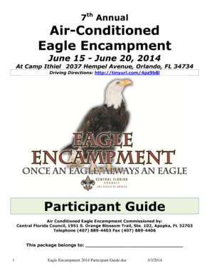 Agreement format between two parties - Eagle Encampment Participant Guide - Central Florida Council