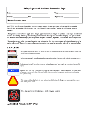 Safety Signs and Accident Prevention Tags