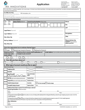 Retirement Account Application Form