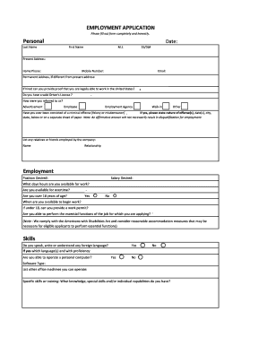 Employment Application Form
