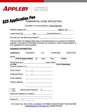 Commercial Lease Application