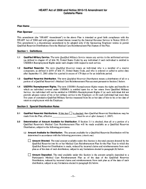 HEART Act Amendment for Cafeteria Plans
