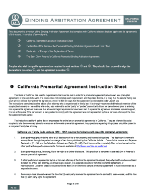 California Premarital Binding Arbitration Agreement