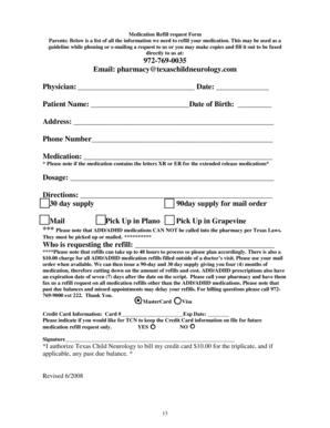 Medication Refill Request Form