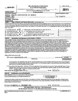IRS Form 8879-EO Signature Authorization