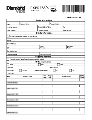 Dealer Order Form