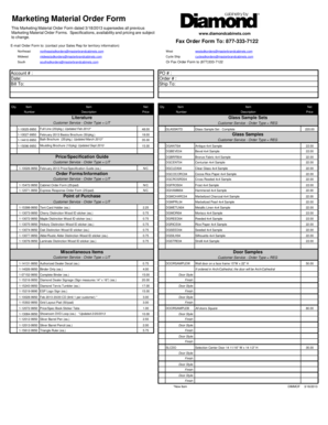 Marketing Material Order Form