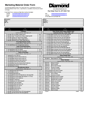 Marketing Material Order Form