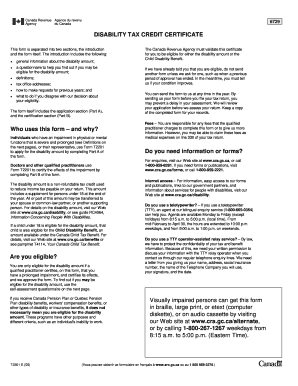 Disability Tax Credit Certificate