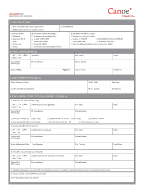 Canoe Financial Registered and Non-Registered Plan Application Form