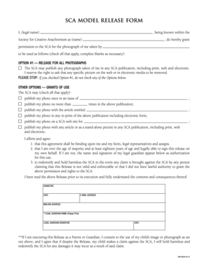 SCA Model Release Form