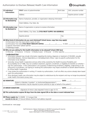 Authorization to Disclose Health Care Information