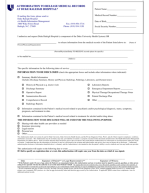 Authorization to Release Medical Records