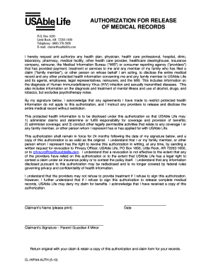 Authorization for Release of Medical Records