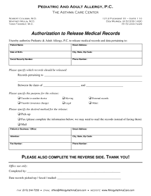 Authorization to Release Medical Records