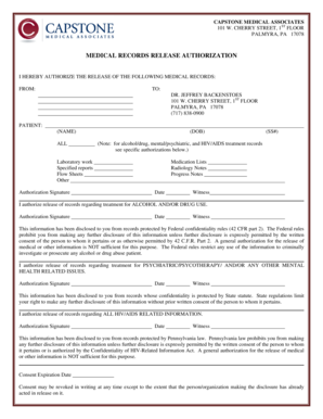 Medical Records Release Authorization