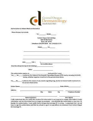 Baylor scott and white authorization form - Authorization to Release Medical Information - Central Oregon ...