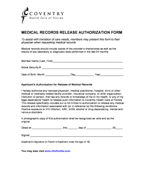 medical and financial records release form