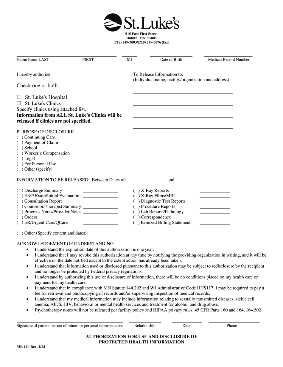 Hospital Discharge Papers Form