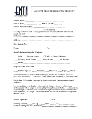 Medical Records Release Request Form