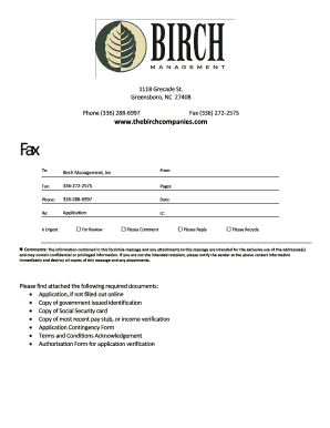 Birch Management Rental Application