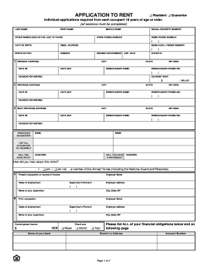 Resident Guarantor Rental Application