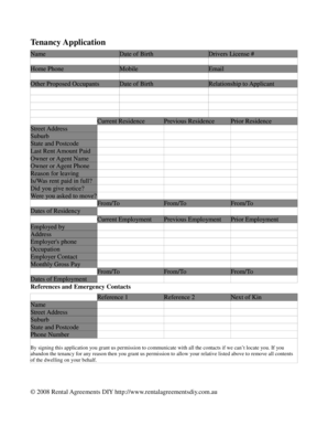 Tenancy Application Form