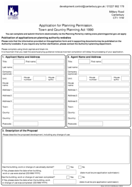 UK Planning Permission Application Form