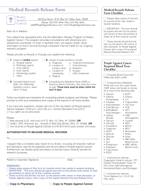 To download the Medical Release Form - People Against Cancer - peopleagainstcancer