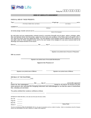 Deed of Absolute Assignment