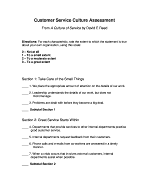 Customer Service Culture Assessment
