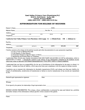 Authorization for Release of Medical Records