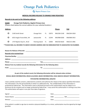 Medical Records Release Form